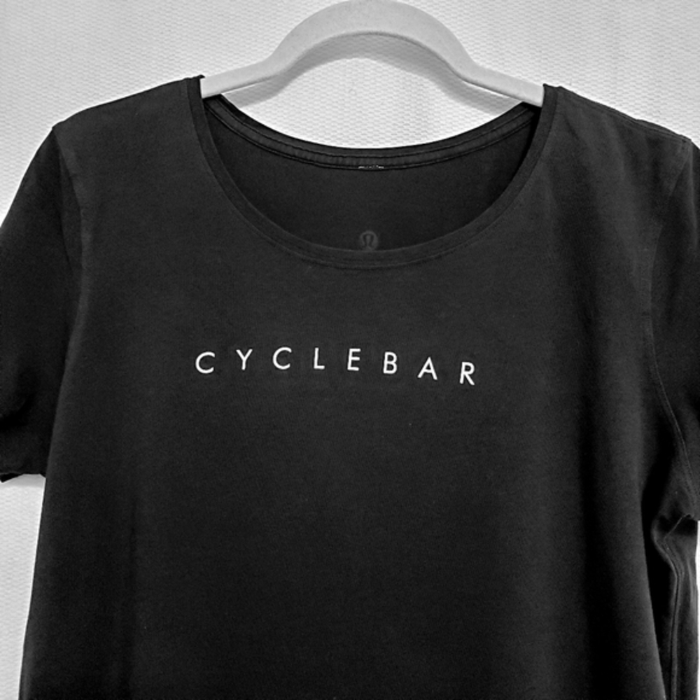 Lululemon x Cyclebar Black Short Sleeve Tee Shirt Womens 10 - Picture 2 of 5